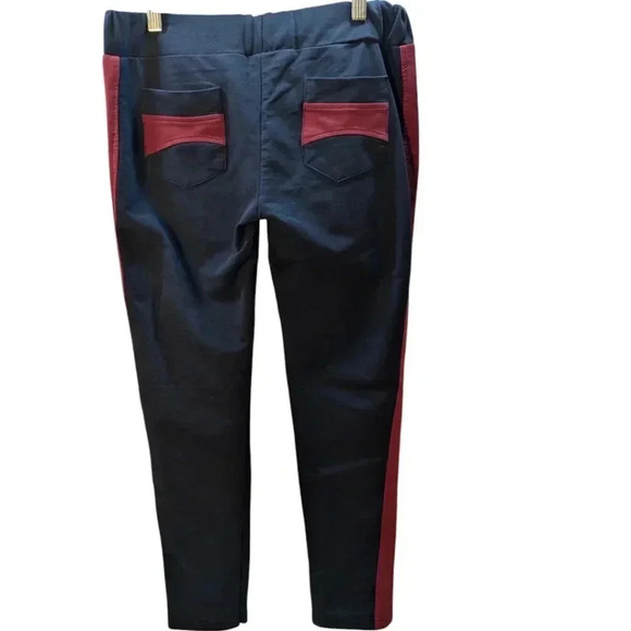 Elisabetta Franchi Logo Track Pants Navy/Burgundy SZ 6-8 Exc condition - Picture 3 of 7